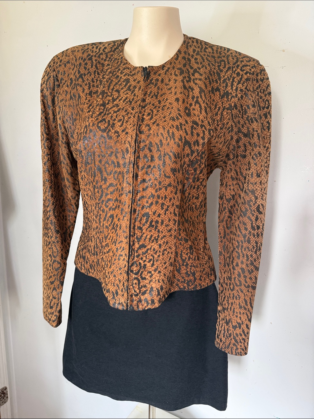 Genuine Leather Animal Print Women's Tailored Jacket